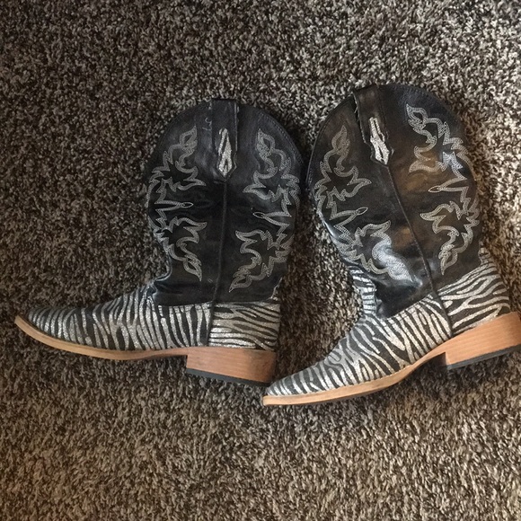 Roper Shoes Sparkly Zebra Cowgirl Boots Poshmark